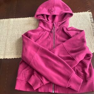Lululemon Cranberry Full Zip Scuba Hoodie; Size XS/S